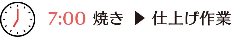 朝7時、焼き、仕上げ作業